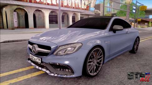 Mercedes-Benz C63S AMG Coupe 2016 v2 для GTA San Andreas вид спереди