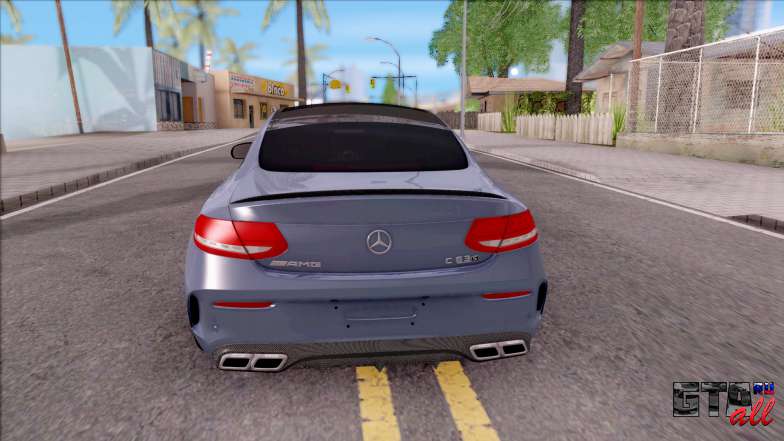 Mercedes-Benz C63S AMG Coupe 2016 v2 для GTA San Andreas вид сзади