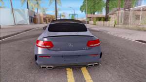 Mercedes-Benz C63S AMG Coupe 2016 v2 для GTA San Andreas вид сзади