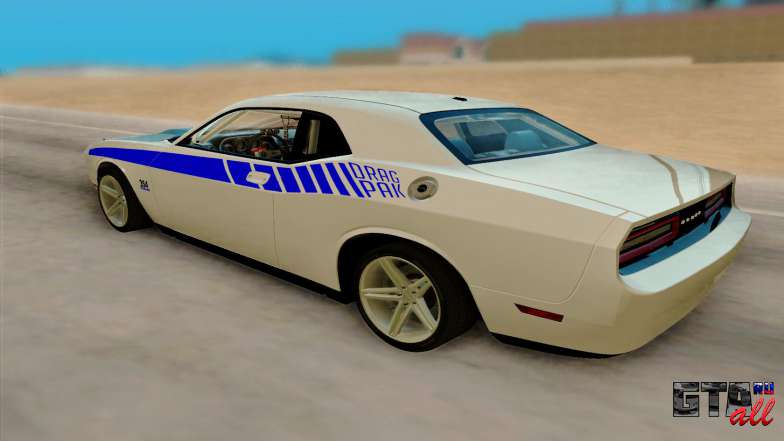 Dodge Challenger Drag Pak Supercharged для GTA San Andreas вид сзади