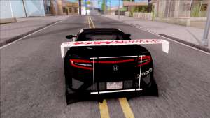 Honda NSX 2017 для GTA San Andreas вид сзади