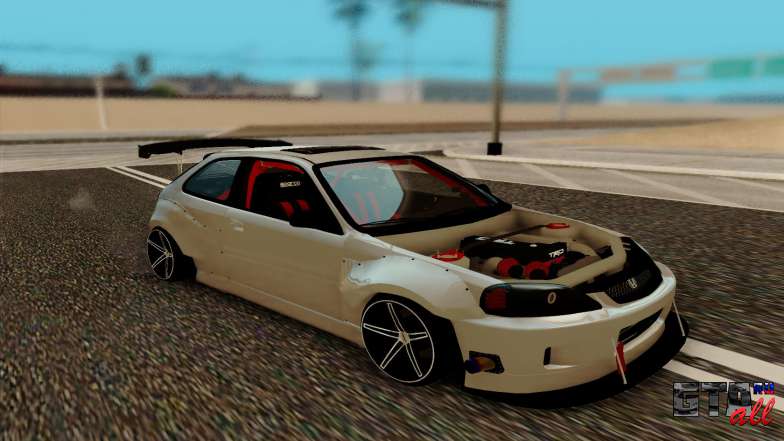 Honda Civic 98 Hatch Rocket Bunny для GTA San Andreas вид спереди