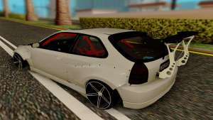 Honda Civic 98 Hatch Rocket Bunny для GTA San Andreas вид сзади