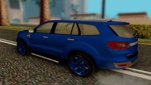 Ford Everest 2017 для GTA San Andreas вид сзади