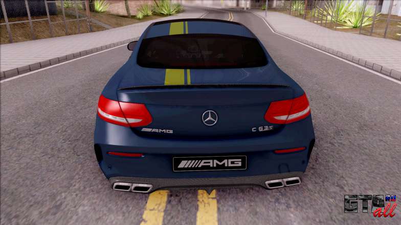 Mercedes-Benz C63S AMG Coupe 2016 v3 для GTA San Andreas вид сзади