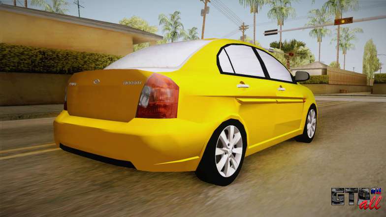 Hyundai Accent 2011 для GTA San Andreas вид сзади