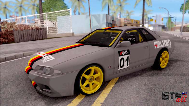 Nissan Skyline R32 Drift Falken Germany для GTA San Andreas вид спереди