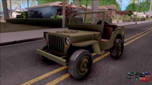 Jeep Willys MB Military для GTA San Andreas вид спереди