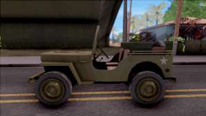 Jeep Willys MB Military для GTA San Andreas вид сбоку