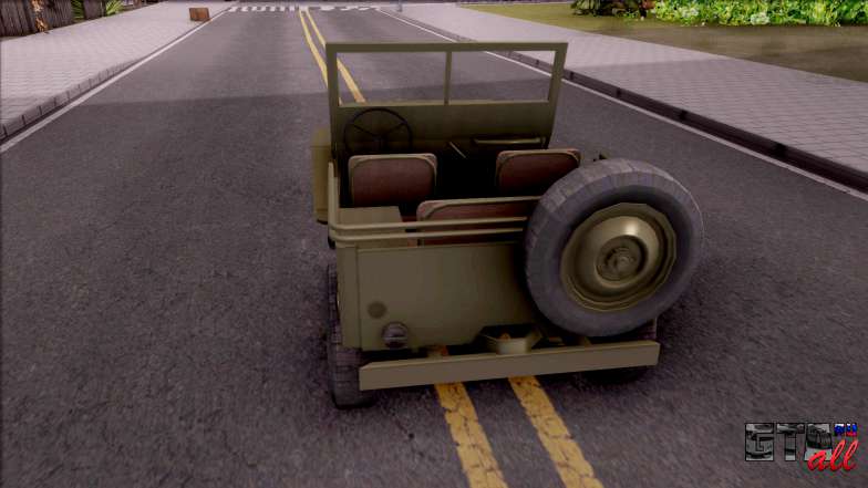 Jeep Willys MB Military для GTA San Andreas вид сзади