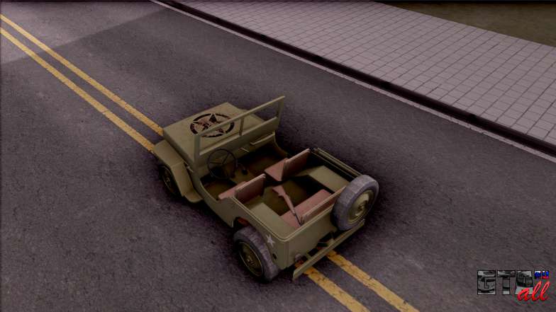 Jeep Willys MB Military для GTA San Andreas вид сверху