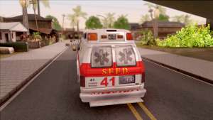 Ford E-350 SFFD San Francisco Ambulance для GTA San Andreas вид сзади