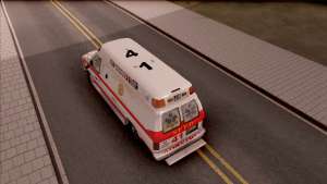 Ford E-350 SFFD San Francisco Ambulance для GTA San Andreas вид сверху