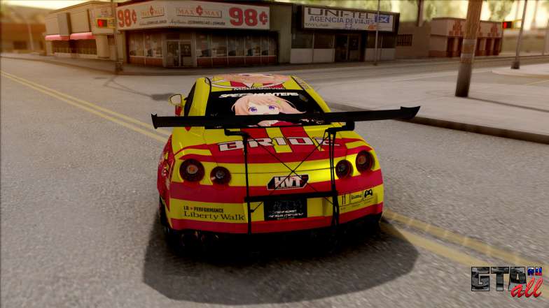 Nissan GT-R R35 Itasha COG LW Performance для GTA San Andreas вид сзади