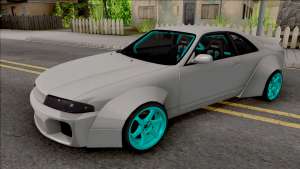 Nissan Skyline R33 Rocket Bunny для GTA San Andreas вид спереди