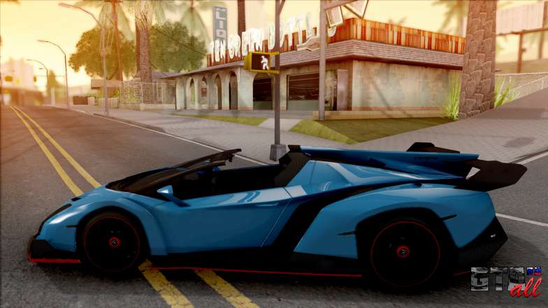 Lamborghini Veneno Roadster v.1 для GTA San Andreas вид сбоку