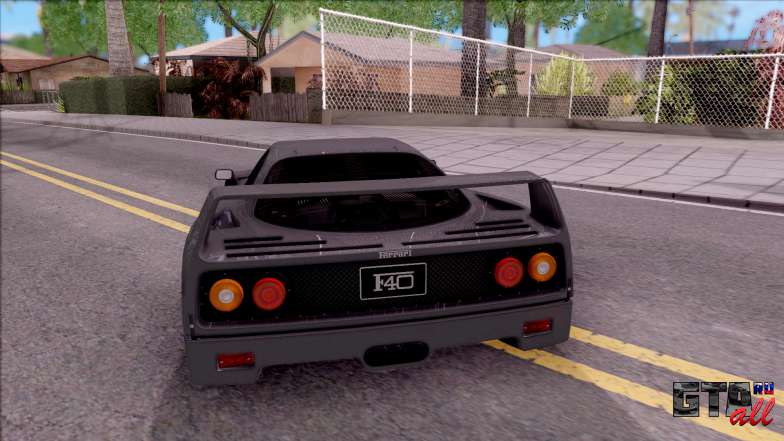 Ferrari F40 для GTA San Andreas вид сзади