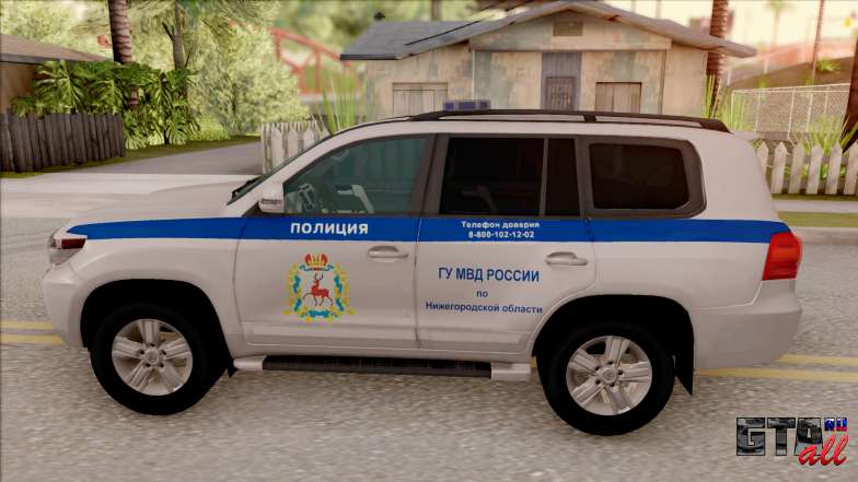 Toyota Land Cruiser 200 Russian Police для GTA San Andreas вид сбоку