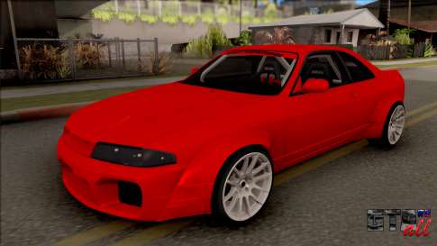 Nissan Skyline R33 Rocket Bunny v3 для GTA San Andreas вид спереди