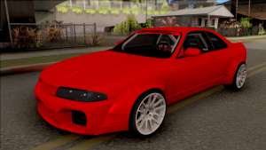 Nissan Skyline R33 Rocket Bunny v3 для GTA San Andreas вид спереди