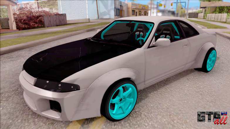 Nissan Skyline R33 Rocket Bunny v2 для GTA San Andreas вид спереди