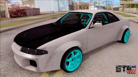 Nissan Skyline R33 Rocket Bunny v2 для GTA San Andreas вид спереди