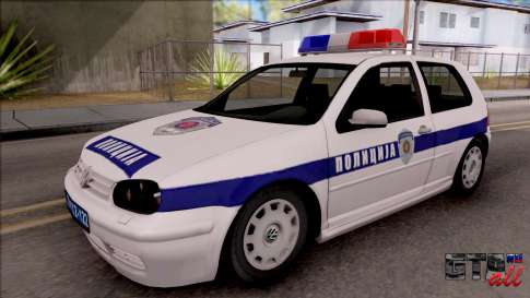 Volkswagen Golf 4 GTI Policija для GTA San Andreas вид спереди