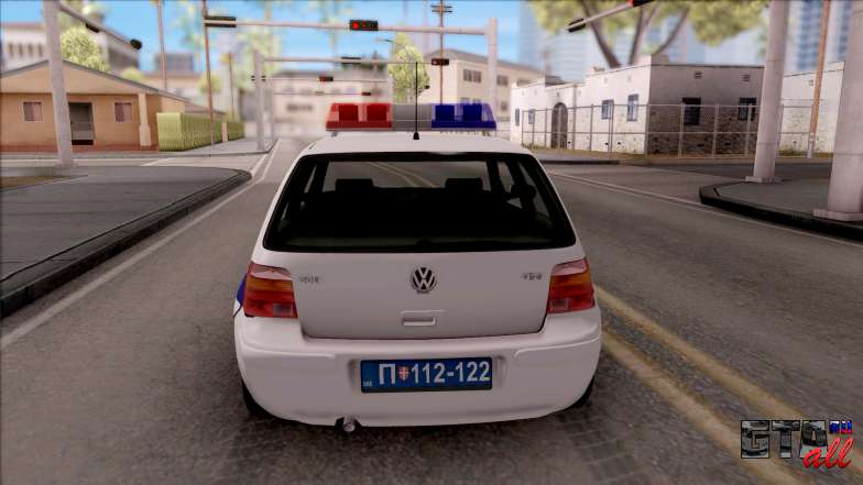 Volkswagen Golf 4 GTI Policija для GTA San Andreas вид сзади