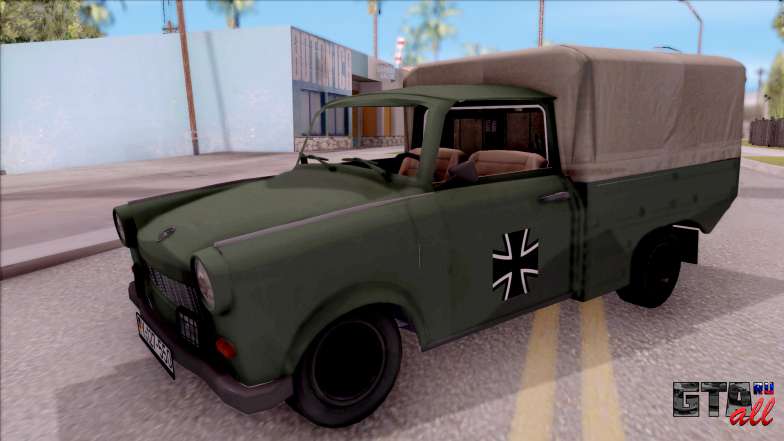 Trabant 601 German Military Pickup для GTA San Andreas вид спереди