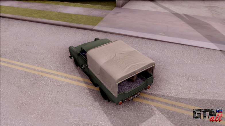 Trabant 601 German Military Pickup для GTA San Andreas вид сверху