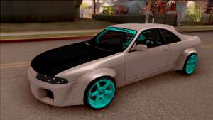 Nissan Skyline R33 Rocket Bunny v2 для GTA San Andreas вид спереди