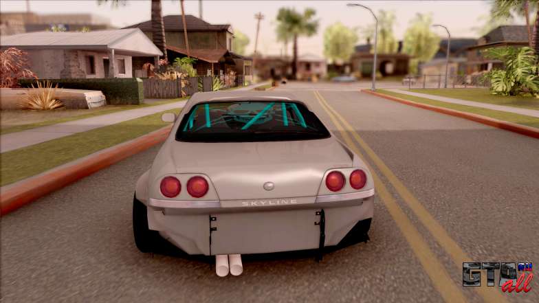 Nissan Skyline R33 Rocket Bunny v2 для GTA San Andreas вид сзади