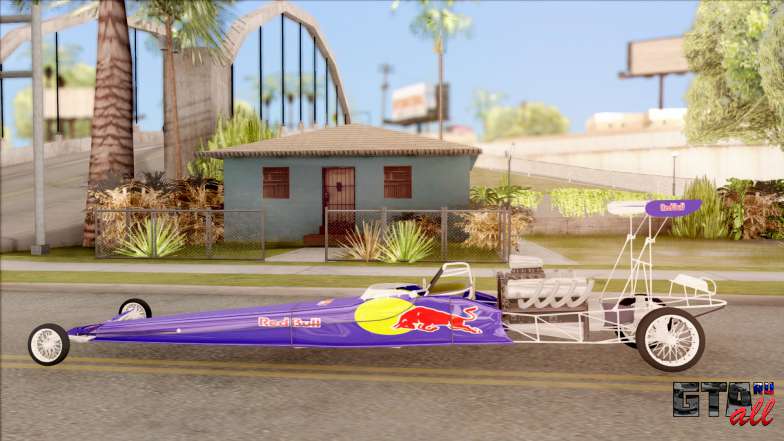 Dragster Red Bull для GTA San Andreas вид сбоку