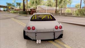 Nissan Skyline R33 Rocket Bunny v4 для GTA San Andreas вид сзади