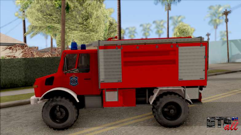 Mercedes-Benz Unimog Vatrogasna Kamion для GTA San Andreas вид сбоку