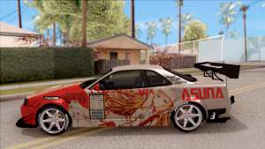 Nissan Skyline GT-R R34 RB Itasha Yuuki Asuna для GTA San Andreas вид сбоку