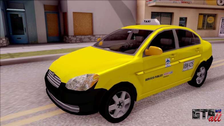 Hyundai Accent Taxi Colombiano для GTA San Andreas вид спереди