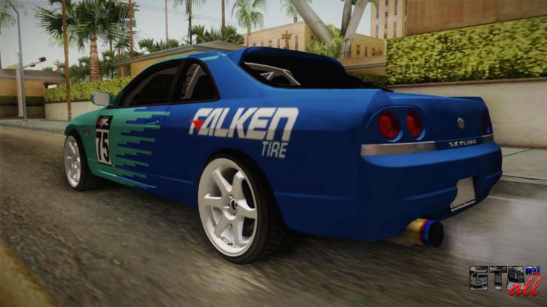 Nissan Skyline R33 Drift Falken для GTA San Andreas задняя часть