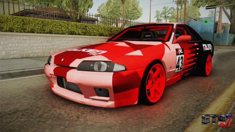 Nissan Skyline R32 Drift Falken Camo для GTA San Andreas вид спереди