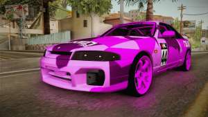 Nissan Skyline R33 Drift Falken Camo для GTA San Andreas вид спереди