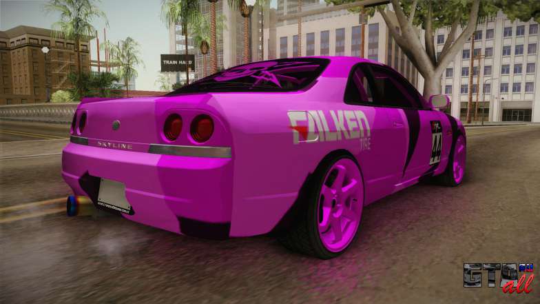 Nissan Skyline R33 Drift Falken Camo для GTA San Andreas задняя часть