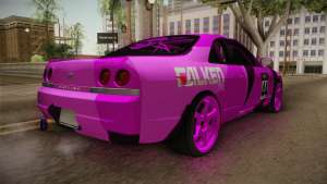 Nissan Skyline R33 Drift Falken Camo для GTA San Andreas задняя часть