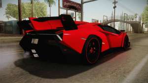 Lamborgini Veneno Roadster 2014 IVF v2 для GTA San Andreas вид сзади