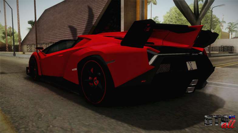 Lamborgini Veneno Roadster 2014 IVF v2 для GTA San Andreas задняя часть