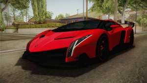 Lamborgini Veneno Roadster 2014 IVF v2 для GTA San Andreas передняя часть