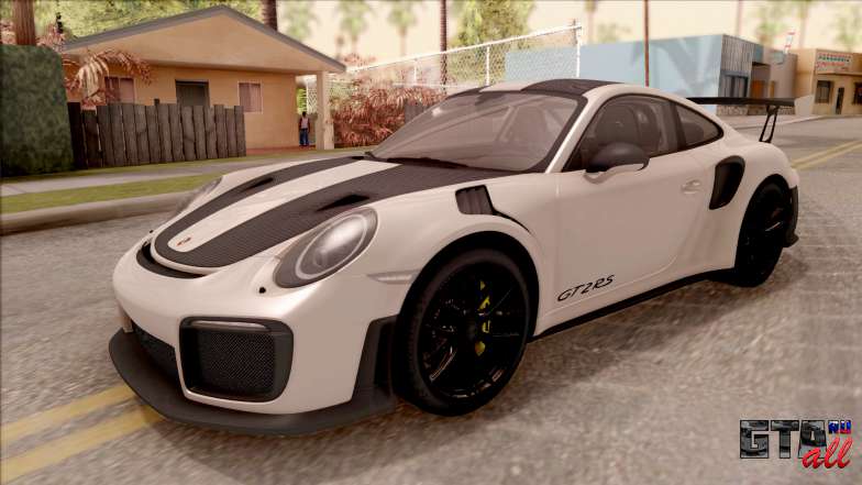 Porsche 911 GT2 RS Weissach Package SA Plate для GTA San Andreas вид спереди