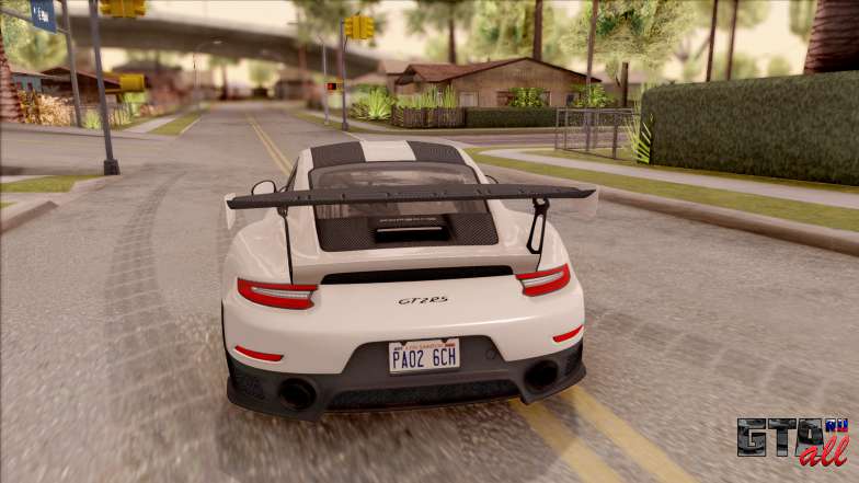 Porsche 911 GT2 RS Weissach Package SA Plate для GTA San Andreas вид сзади