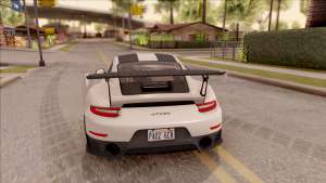 Porsche 911 GT2 RS Weissach Package SA Plate для GTA San Andreas вид сзади