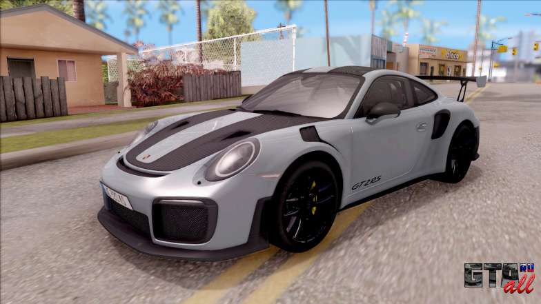 Porsche 911 GT2 RS Weissach Package EU Plate для GTA San Andreas вид спереди