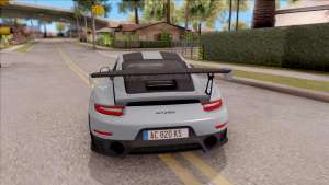 Porsche 911 GT2 RS Weissach Package EU Plate для GTA San Andreas вид сзади